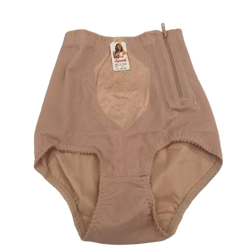 Spade high Waisted Shapewear Zip Small Nude Glamour 1950 Girdle Sissy Panel